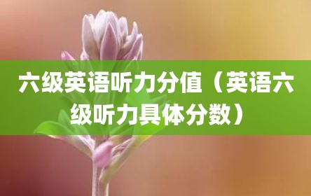 六级英语听力分值（英语六级听力具体分数）