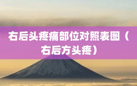 右后头疼痛部位对照表图（右后方头疼）