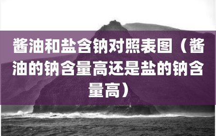 酱油和盐含钠对照表图（酱油的钠含量高还是盐的钠含量高）
