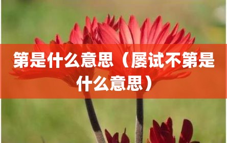 第是什么意思（屡试不第是什么意思）