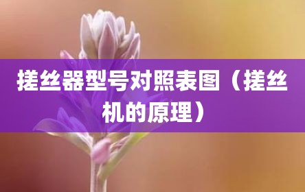 搓丝器型号对照表图（搓丝机的原理）