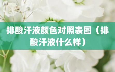 排酸汗液颜色对照表图（排酸汗液什么样）