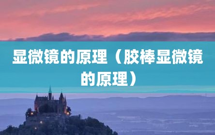 显微镜的原理（胶棒显微镜的原理）