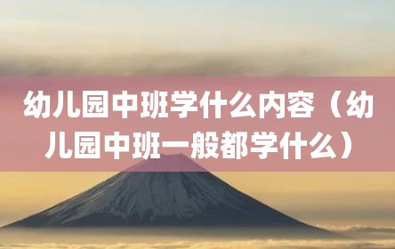 幼儿园中班学什么内容（幼儿园中班一般都学什么）