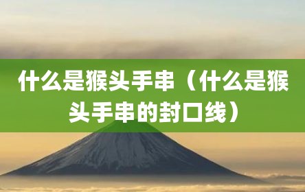 什么是猴头手串（什么是猴头手串的封口线）