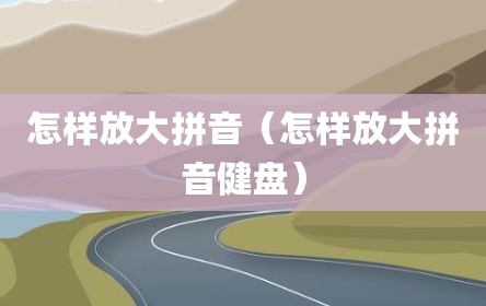 怎样放大拼音（怎样放大拼音健盘）