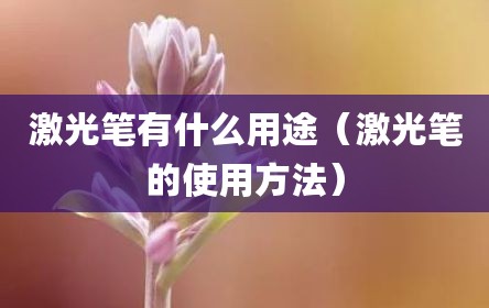 激光笔有什么用途（激光笔的使用方法）