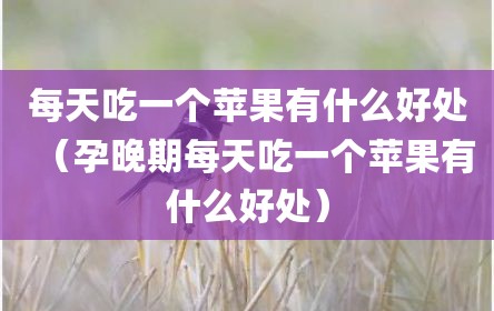 每天吃一个苹果有什么好处（孕晚期每天吃一个苹果有什么好处）