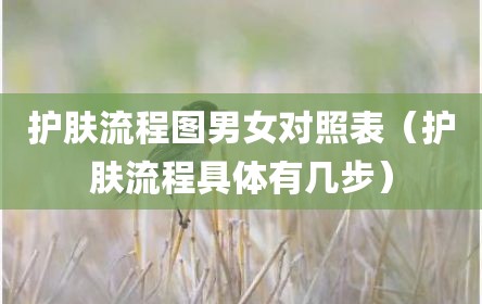 护肤流程图男女对照表（护肤流程具体有几步）