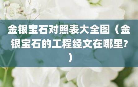 金银宝石对照表大全图（金银宝石的工程经文在哪里?）
