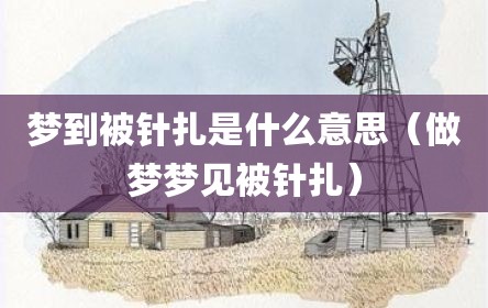 梦到被针扎是什么意思（做梦梦见被针扎）