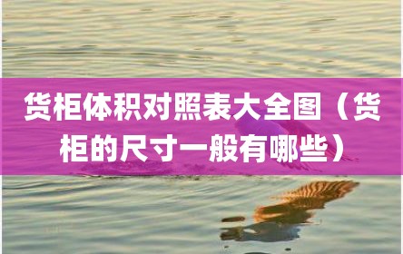 货柜体积对照表大全图（货柜的尺寸一般有哪些）
