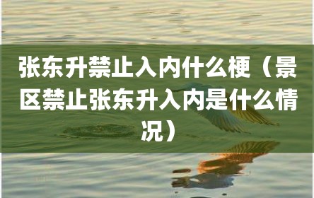 张东升禁止入内什么梗（景区禁止张东升入内是什么情况）