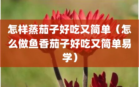 怎样蒸茄子好吃又简单（怎么做鱼香茄子好吃又简单易学）