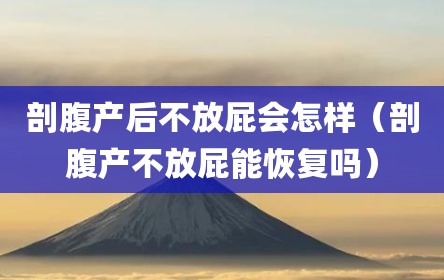 剖腹产后不放屁会怎样（剖腹产不放屁能恢复吗）