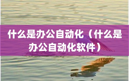 什么是办公自动化（什么是办公自动化软件）