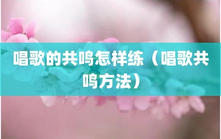 唱歌的共鸣怎样练（唱歌共鸣方法）