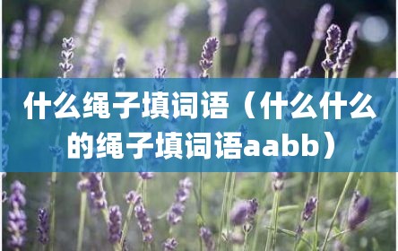 什么绳子填词语（什么什么的绳子填词语aabb）