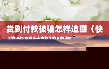 货到付款被骗怎样追回（快递货到付款被骗怎样追回）