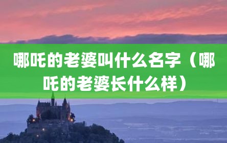 哪吒的老婆叫什么名字（哪吒的老婆长什么样）