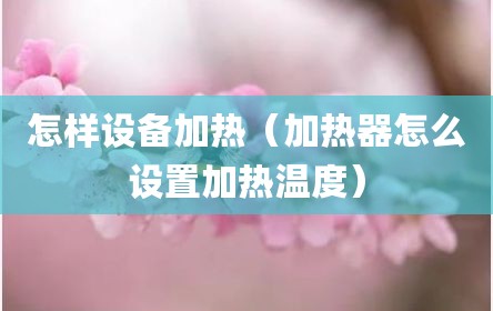 怎样设备加热（加热器怎么设置加热温度）