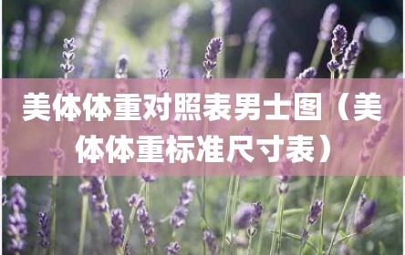 美体体重对照表男士图（美体体重标准尺寸表）