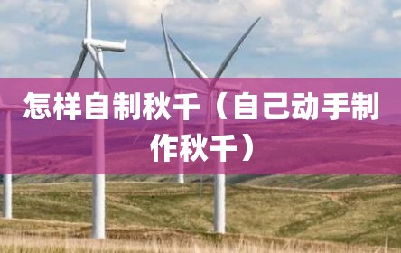 怎样自制秋千（自己动手制作秋千）