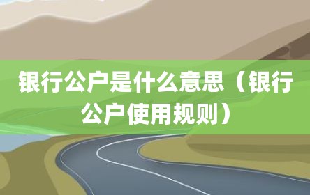 银行公户是什么意思（银行公户使用规则）