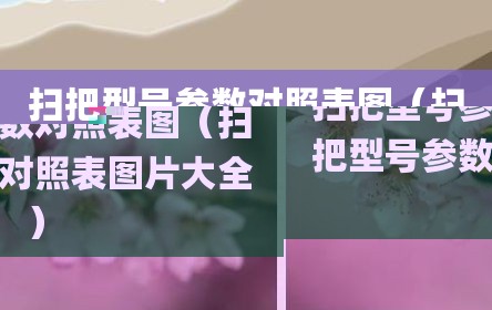 扫把型号参数对照表图（扫把型号参数对照表图片大全）
