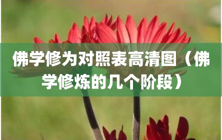 佛学修为对照表高清图（佛学修炼的几个阶段）