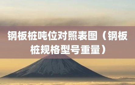 钢板桩吨位对照表图（钢板桩规格型号重量）