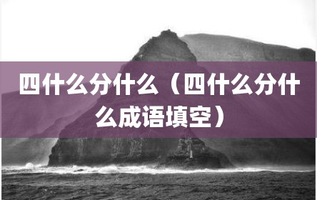 四什么分什么（四什么分什么成语填空）