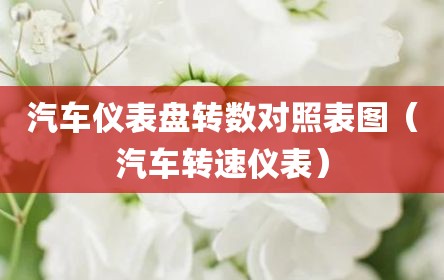 汽车仪表盘转数对照表图（汽车转速仪表）