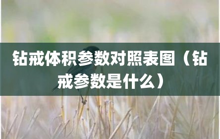 钻戒体积参数对照表图（钻戒参数是什么）