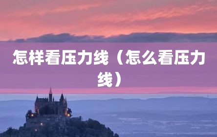 怎样看压力线（怎么看压力线）