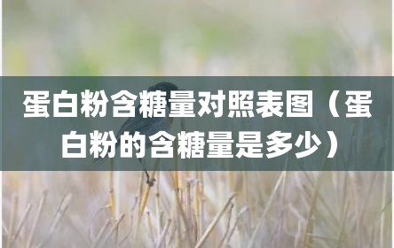 蛋白粉含糖量对照表图（蛋白粉的含糖量是多少）