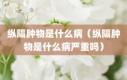 纵隔肿物是什么病（纵隔肿物是什么病严重吗）