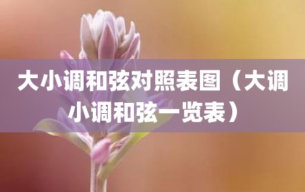 大小调和弦对照表图（大调小调和弦一览表）