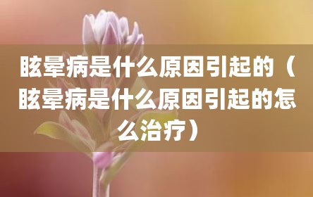 眩晕病是什么原因引起的（眩晕病是什么原因引起的怎么治疗）