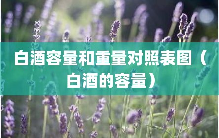 白酒容量和重量对照表图（白酒的容量）