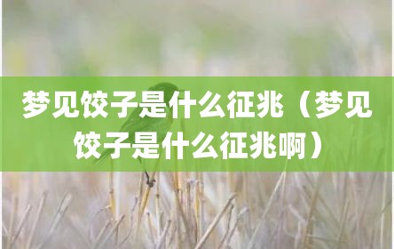 梦见饺子是什么征兆（梦见饺子是什么征兆啊）
