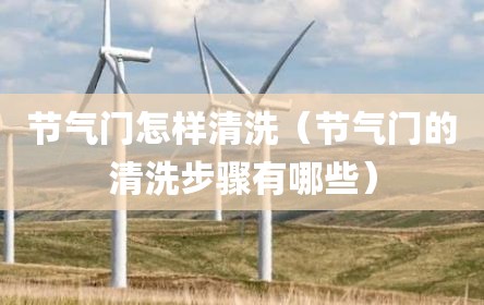 节气门怎样清洗（节气门的清洗步骤有哪些）