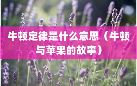 牛顿定律是什么意思（牛顿与苹果的故事）