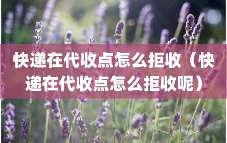 快递在代收点怎么拒收（快递在代收点怎么拒收呢）
