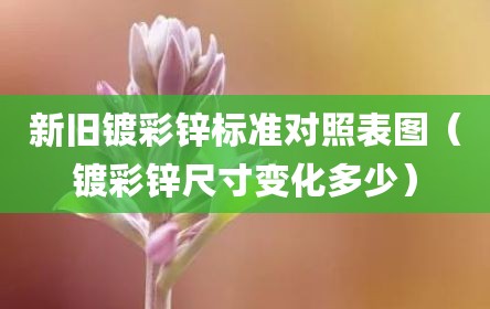 新旧镀彩锌标准对照表图（镀彩锌尺寸变化多少）
