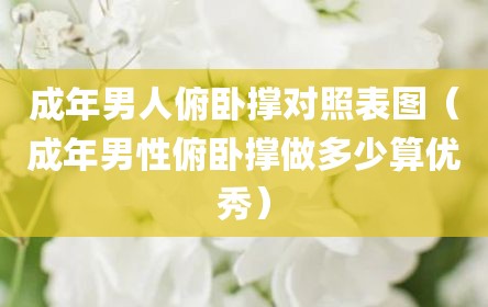 成年男人俯卧撑对照表图（成年男性俯卧撑做多少算优秀）