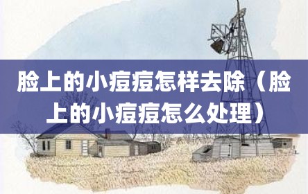 脸上的小痘痘怎样去除（脸上的小痘痘怎么处理）