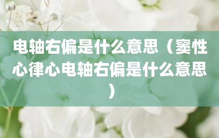 电轴右偏是什么意思（窦性心律心电轴右偏是什么意思）