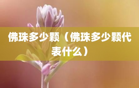 佛珠多少颗（佛珠多少颗代表什么）