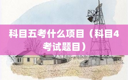 科目五考什么项目（科目4考试题目）